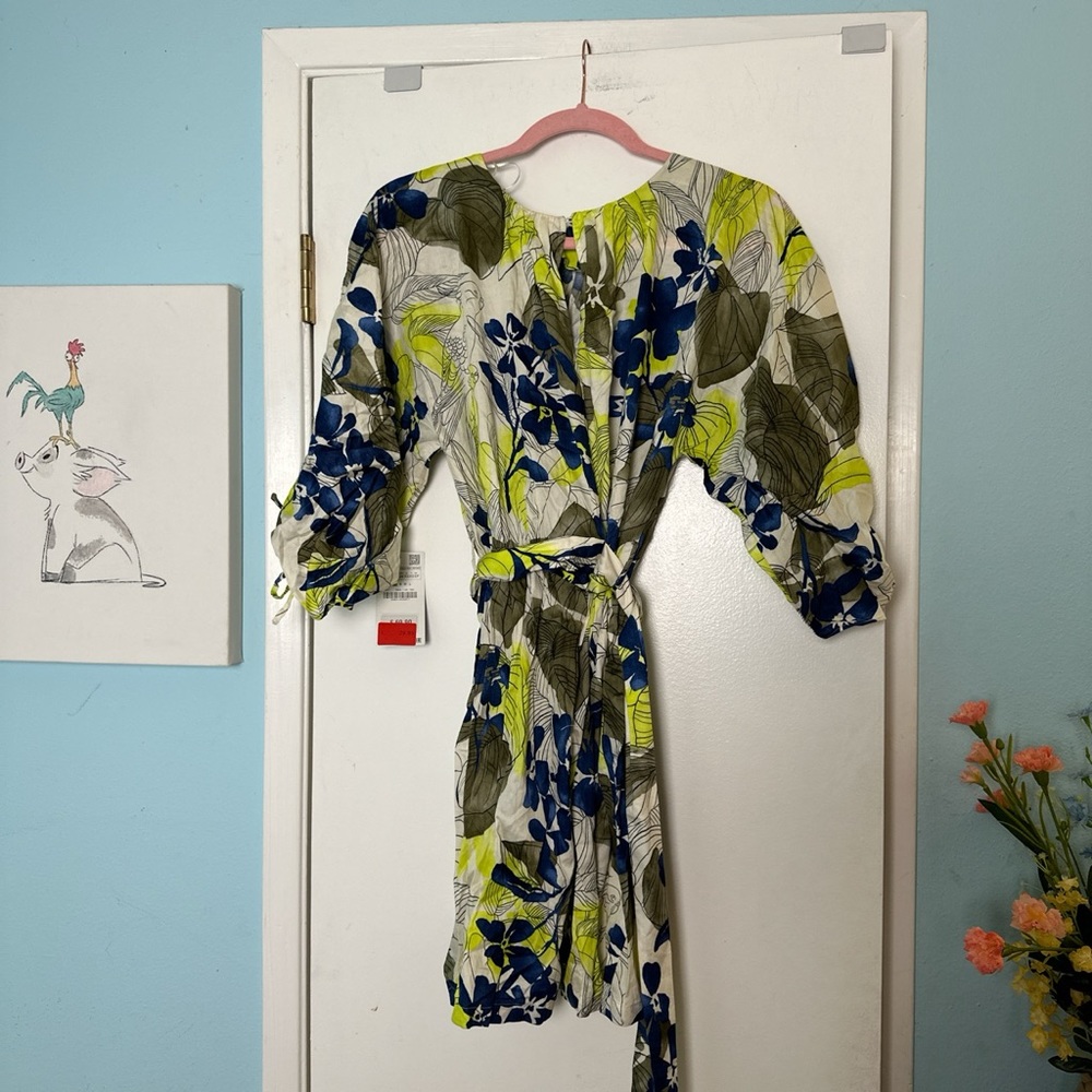 FLORAL BELTED DRESS - Picture 9 of 11